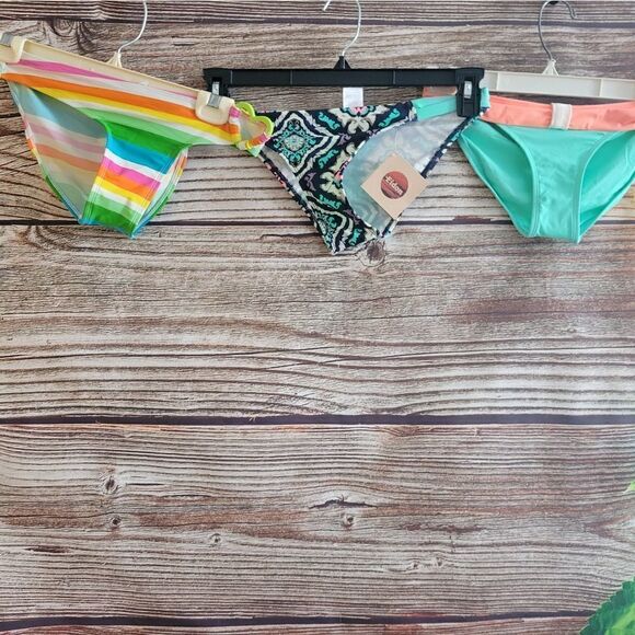 Eidon / Bamboo Island bikini Bottoms set of ( 3 ) XS NWT - Picture 1 of 15